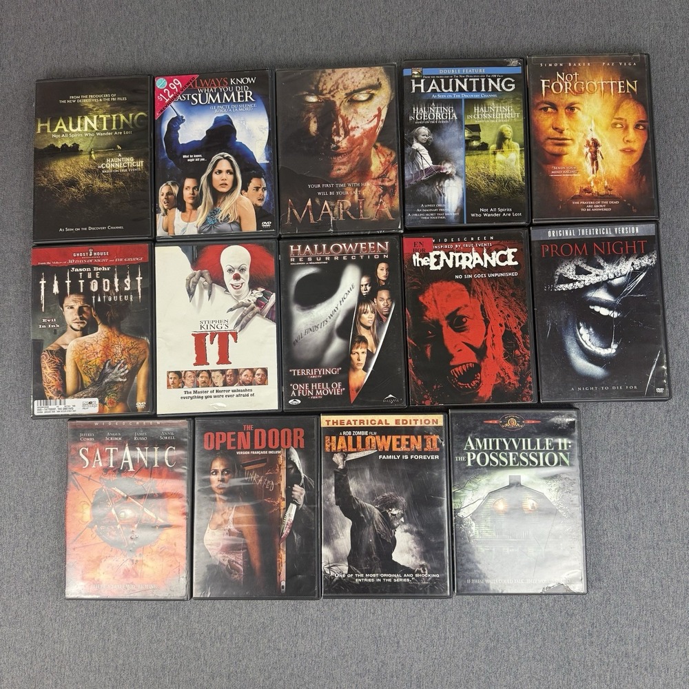 Horror Dvd Movies Lot of 15 Thriller Scary Slasher Suspense Halloween